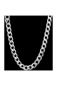 Toptan Unisex Gemici Erkek Cadena Zinciri Kolye 7 mm 56 cm Gümüş Renk