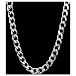 Toptan Unisex Gemici Erkek Cadena Zinciri Kolye 7 mm 56 cm Gümüş Renk