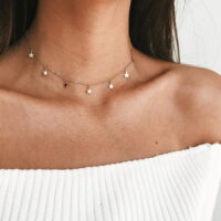 Toptan Altın Renk Geometrik Yıldız Kolye Altın Zincir Kadınlar İçin Kolye Chokers Kadınlar İçin