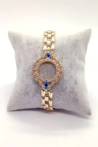 Toptan Altın Renk Zirkon Taşlı Çeyrek Altın Koyulan Bayan Bileklik Çerçeve 528