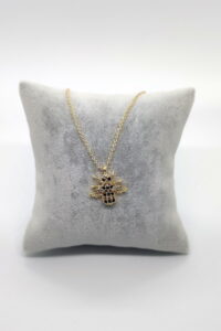 Toptan Altın Renk Zirkon Taşlı Kolye Arı Kolyezirkon