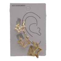 Toptan Altın Renk Yıldız Kombin Küpe 630