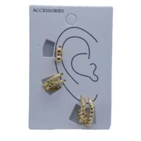 Toptan Altın Renk Burgu Kombin Küpe