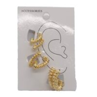 Toptan Altın Renk Burgu Kombin Küpe