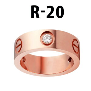 Toptan Kartier Taşlı Yüzük Rose Renk 20 Numara