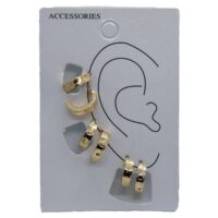 Toptan Altın Renk Kartier Kombin Küpe