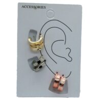 Toptan Karma Renk Kartier Kombin Küpe