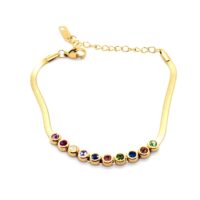 Toptan Altın Renk Çelik İtalyan Zincir Su Yolu Bileklik 668