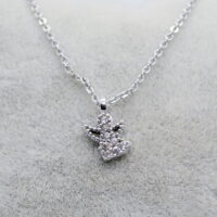 Toptan Gümüş Renk Zirkon Taşlı Melek Kolye 778