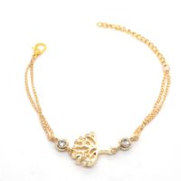 Toptan Altın Renk Ağaç Figürlü Çift Zincirli Bileklik 893