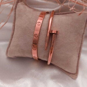 Toptan Rose Renk Çivi Ve Cartier Bileklik Set 842
