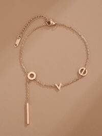 Toptan Altın Renk Love Kolye 802