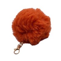 Toptan Koyu Turuncu Renk Peluş Ponpon Anahtarlık  975