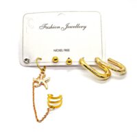 Toptan Altın Renk Kombin Küpe Yıldız U - 996