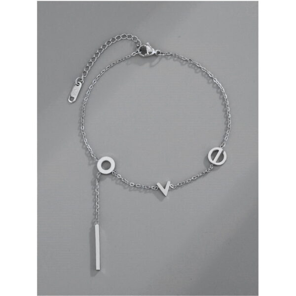 Toptan Gümüş Renk Love Kolye 946