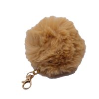 Toptan Bej Renk Peluş Ponpon Anahtarlık  976