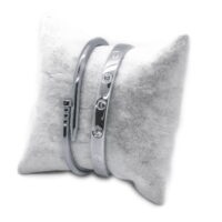 Toptan Gümüş Renk Çivi Ve Taşlı Cartier Bileklik Set 945