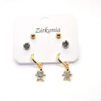 Alternative view of Toptan Altın Renk Zirkon Balık Küpe - 1083