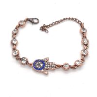 Toptan Antik Bakır Renk El Göz Su Yolu Bileklik - 1150