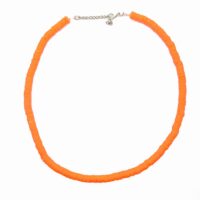 Toptan Turuncu Renk Fimo Boncuk Kolye - 1173