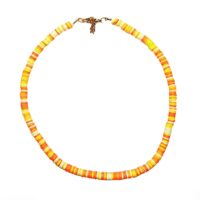 Toptan Turuncu Asorti Renk Fimo Boncuk Kolye - 1169