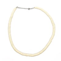 Toptan Kirli Beyaz Renk Fimo Boncuk Kolye - 1164