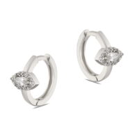 Toptan Gümüş Renk Zirkon Küpe - 1366