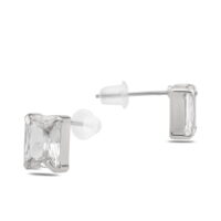 Alternative view of Toptan Gümüş Renk Zirkon Küpe - 1392