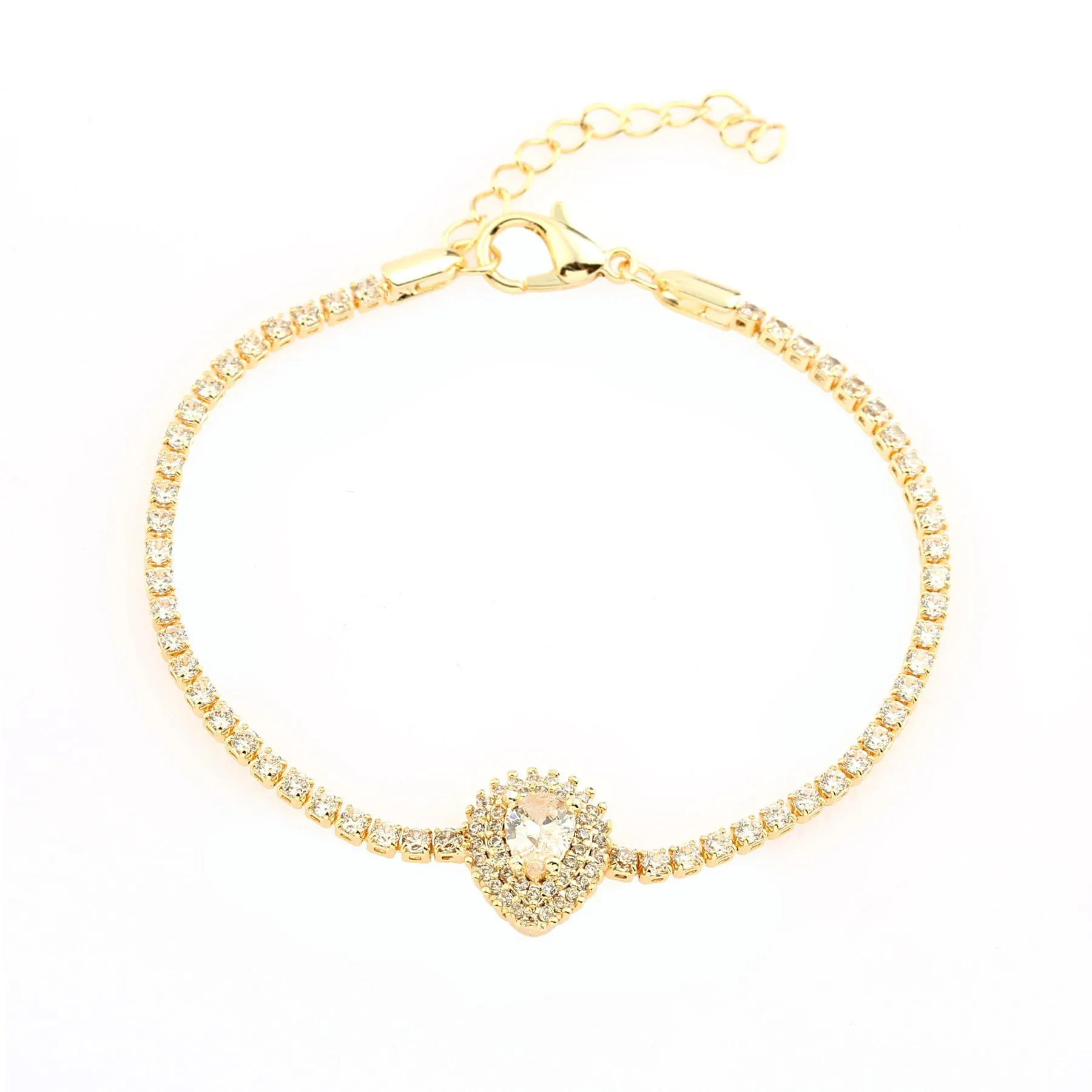 Toptan Altın Renk Zirkon Bileklik - 1297 3 Toptan Altın Renk Zirkon Bileklik - 1297