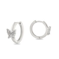 Alternative view of Toptan Gümüş  Renk Zirkon Küpe - 1374