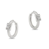 Toptan Gümüş Renk Zirkon Küpe - 1362