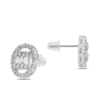 Alternative view of Toptan Gümüş Renk Çivi Zirkon Küpe - 1265