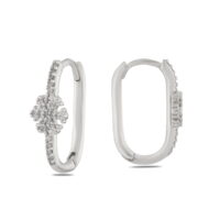 Alternative view of Toptan Gümüş Renk Zirkon Küpe - 1386