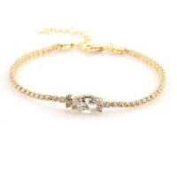 Toptan Altın Renk Zirkon Bileklik - 1295