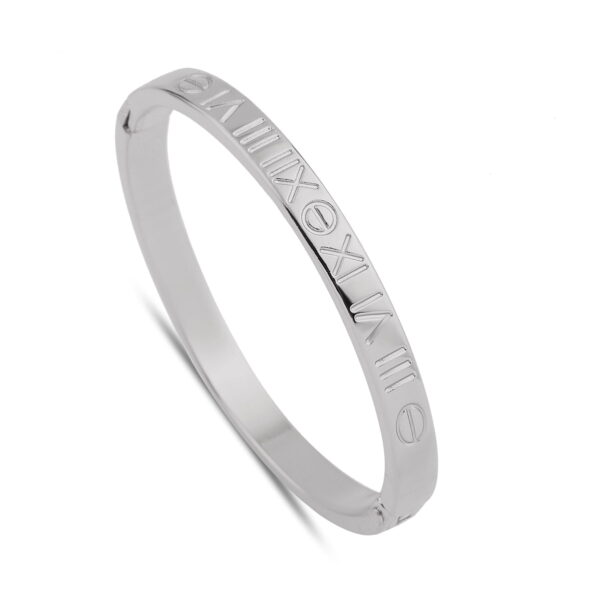 Toptan Roma Rakamlı Cartier Model Kelepçe Gümüş Renk