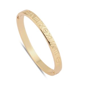 Toptan Roma Rakamlı Cartier Model Kelepçe Altın Renk