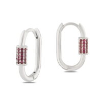 Alternative view of Toptan Gümüş Renk Zirkon Küpe - 1370