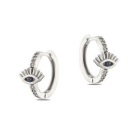 Toptan Gümüş Renk Zirkon Küpe - 1380