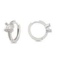 Alternative view of Toptan Gümüş Renk Zirkon Küpe - 1396