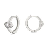 Alternative view of Toptan Gümüş Renk Zirkon Küpe - 1366