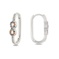 Alternative view of Toptan Gümüş Renk Zirkon Küpe - 1368