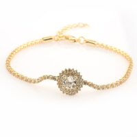 Toptan Altın Renk Zirkon Bileklik - 1291