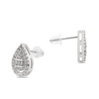 Alternative view of Toptan Gümüş Renk Zirkon Küpe - 1364