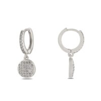 Alternative view of Toptan Gümüş Renk Mengeç Sallantılı Zirkon Küpe - 1350