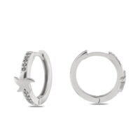 Alternative view of Toptan Gümüş Renk Zirkon Küpe - 1390