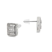 Alternative view of Toptan Gümüş  Renk Zirkon Küpe - 1388