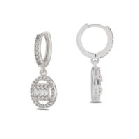 Alternative view of Toptan Gümüş  Renk Mengeç Sallantılı Zirkon Küpe - 1332