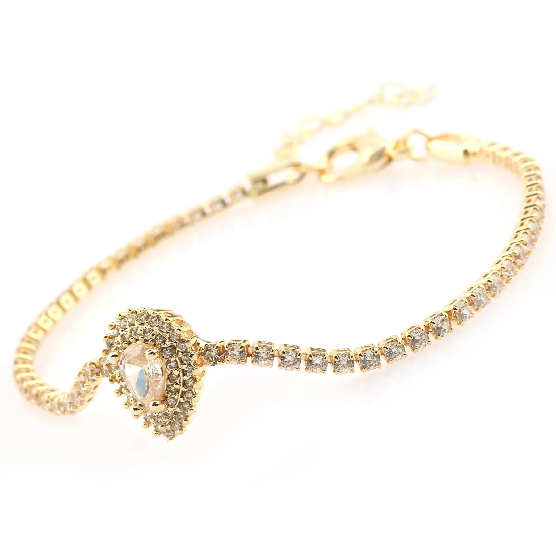 Toptan Altın Renk Zirkon Bileklik - 1297 4 Toptan Altın Renk Zirkon Bileklik - 1297 - Görsel 2