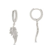 Alternative view of Toptan Gümüş  Renk Mengeç Sallantılı Zirkon Küpe - 1358