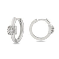 Alternative view of Toptan Gümüş  Renk Zirkon Küpe - 1376